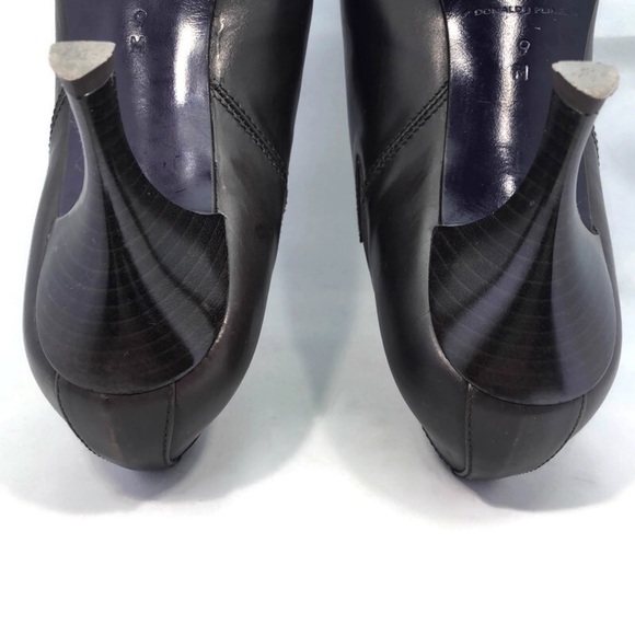 DONALD J. PLINER Expresso brown calf leather shoe with front zipper - Size 9M - Picture 12 of 15